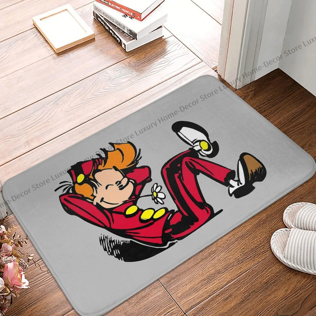 

Bath Mat Spirou Happy Doormat Flannel Carpet Balcony Rug Home Decoration