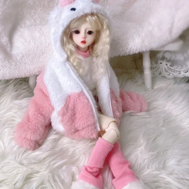 (Aangepast) 1/3 1/4 1/6 Poppenkleertjes Pak voor Bjd Pop Pluche Leuke Set Dress Up Speelhuis 60/45/30cm Pop Accessoires, geen Pop