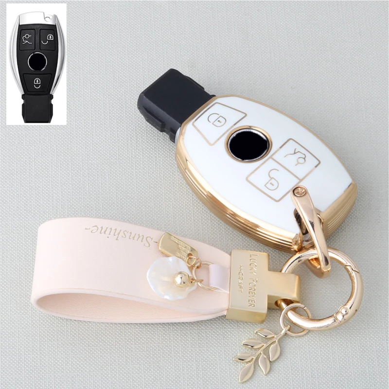 

New Style Car Key Case Cover For Mercedes Benz w211 w204 A B R G Class GLK GLA GLC GLR W210 W176 W202 W463 Shell Accessories