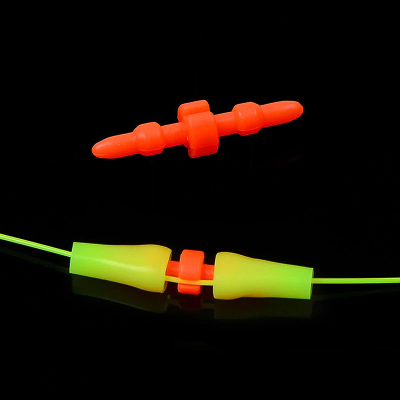 10PCS SET Bobber Float Stoppers Yellow Orange Fishing Tackle Accessories Fishing Float Sea Fishing Clip Anti Wind Bar