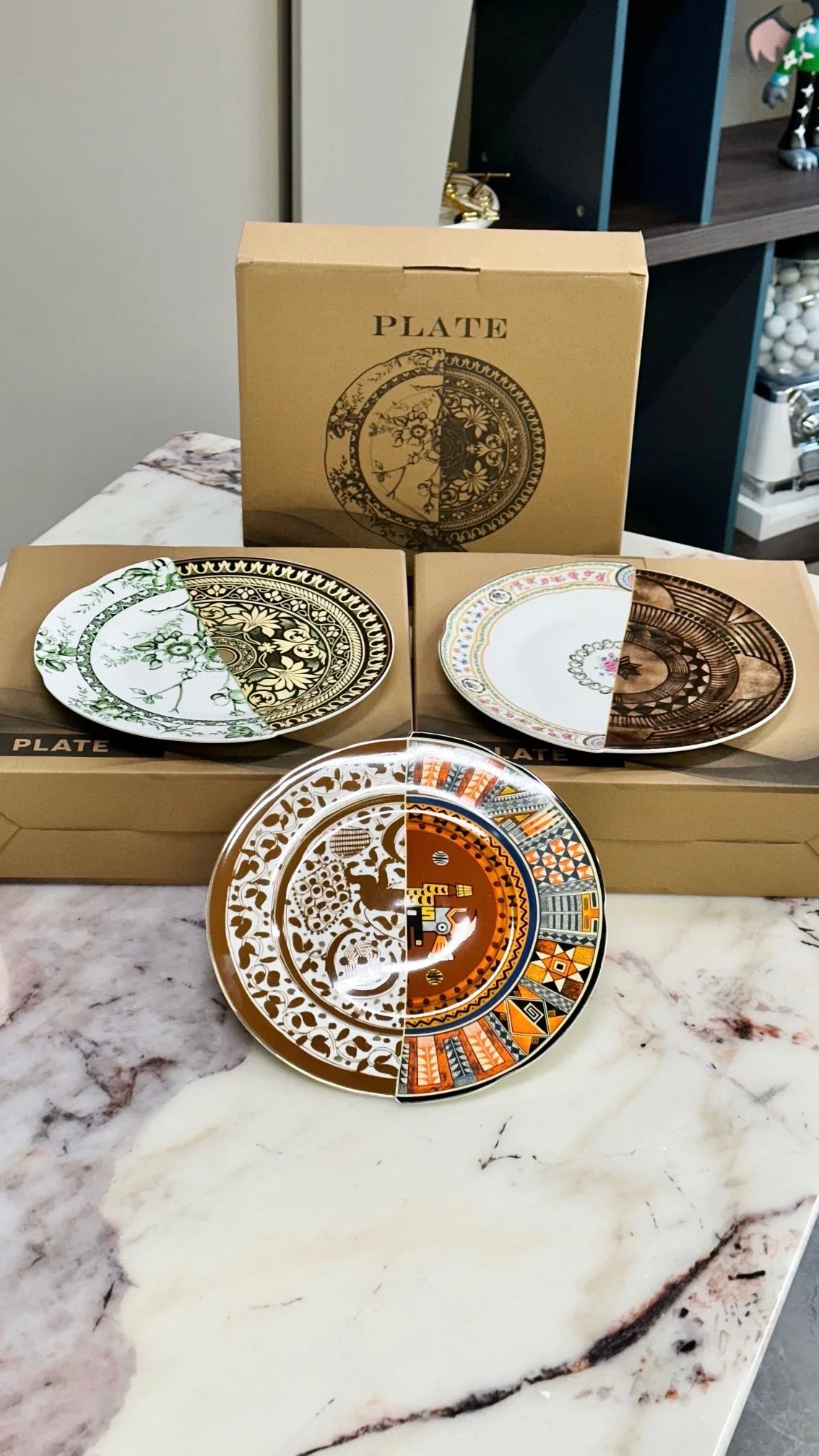 

Chinese and Western Italian Dinner Chinese Bone Broth Coffee Bowl Coffee Table Tools Board Table Decorative Plate