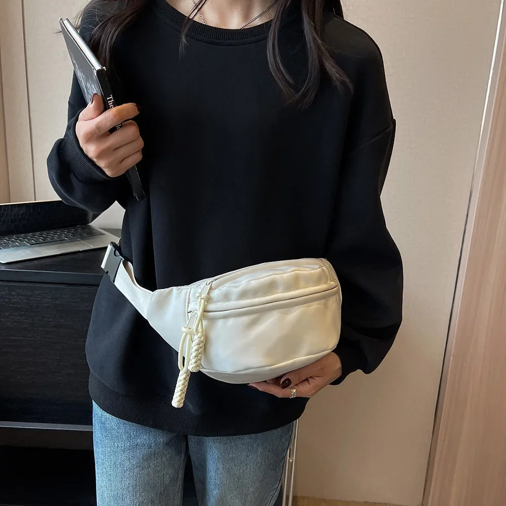 Banana Chest Bags for Women Sling Crossbody Waist Pack Canvas Running Waist Bag Casual Fanny Packs Sport Half Moon Belt Bag