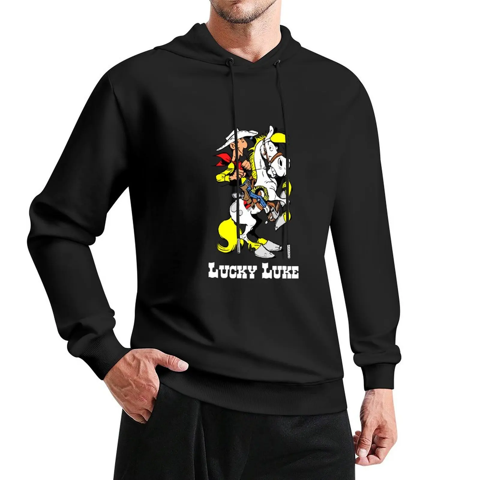 

Lúcky American Lúké Riding On Jolly Jumper Pullover Hoodie mens designer clothes mens clothing men's clothing new hooded tee