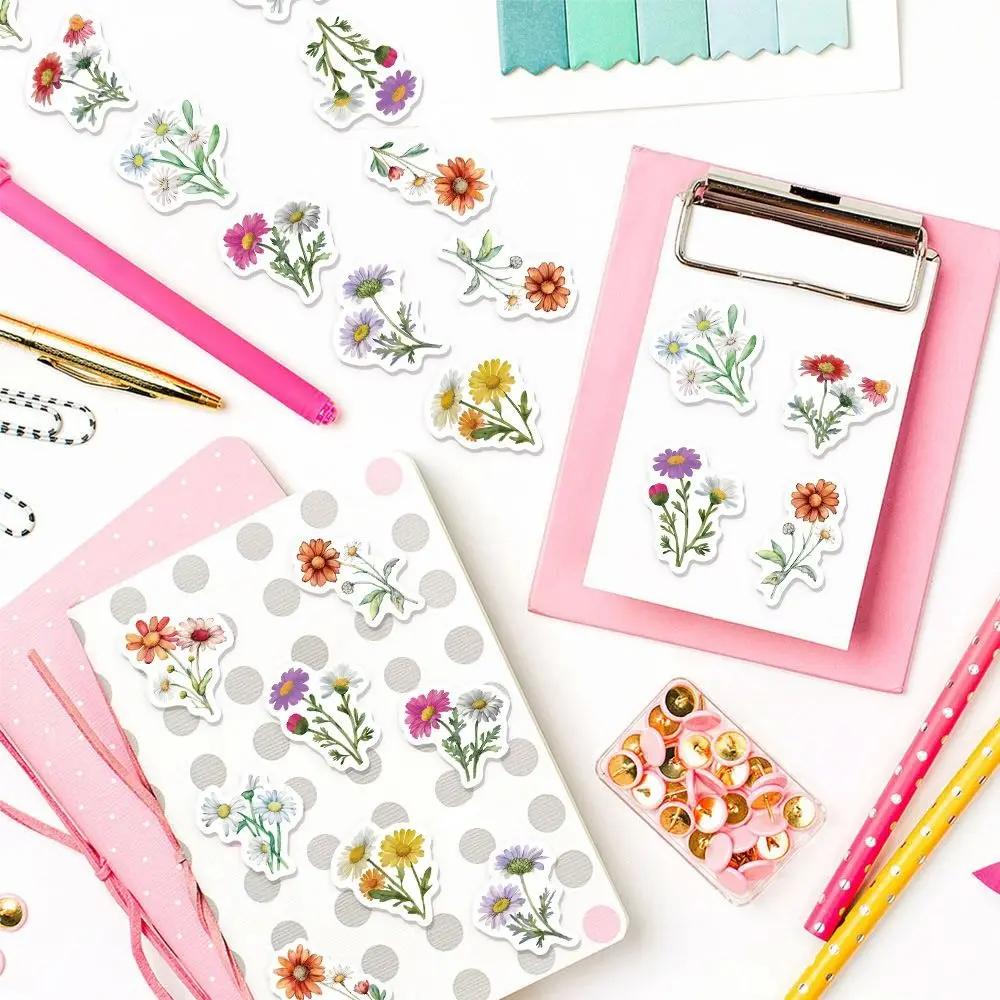 500pcs/Roll Multi-functional Multi-color Daisy Flower Stickers Waterproof DIY Decorative Stickers Decals Phone Case