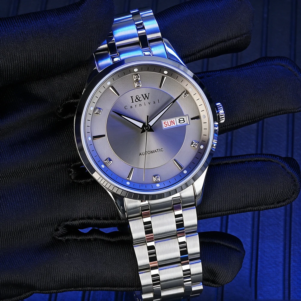 IW Luxury Brand Men Watch Steel Japan Movement Mechanical Watches Luminous Automatic Date Sapphire Crystal Wristwatch ﻿