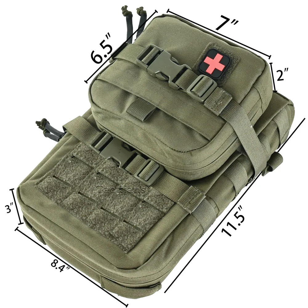 Mini Hydration Bag 2 In 1 Mini Hydration Pack Rip Away IFAK Medical Pouch Med Patch MOLLE Pouch Hunting Bag