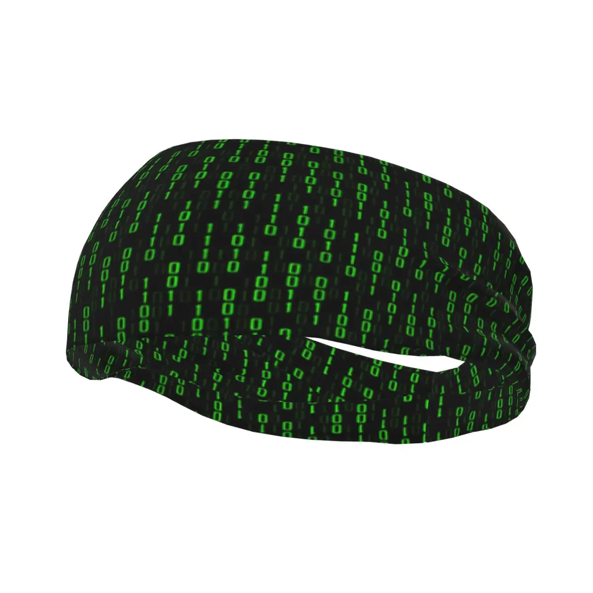 

Sports Headband Green Matrix Pattern Running Fitness Sweatband Absorbent Cycling Jog Hair Bandage