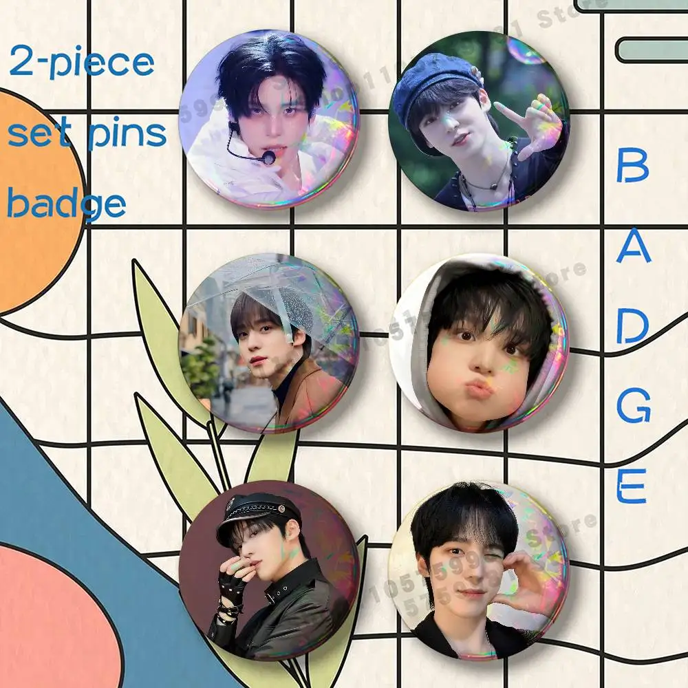 Singer Y-Yunho Brooches for Backpack Accessories 25 32 44 58 75mm Round 2-piece set Free Mix