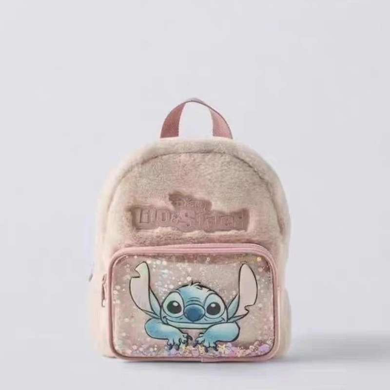 New Disney cartoon Stitch New Kids Backpack Mini Schoolbag Girls and Boys Cute Shoulder Bag