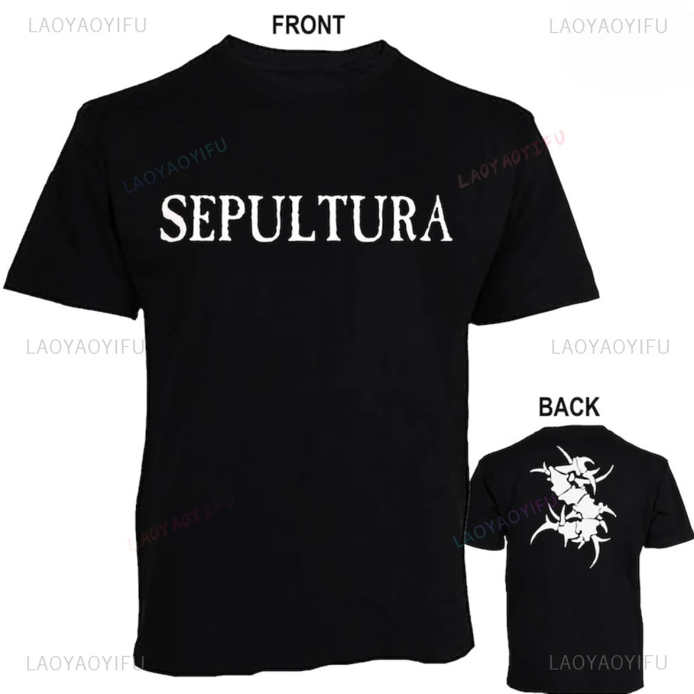 Vintage THRASH METAL SEPULTURA Woman Man Graphic T Shirts Merry Christmas Gift High Quality Cotton T-shirt Classic Ropa Hombre