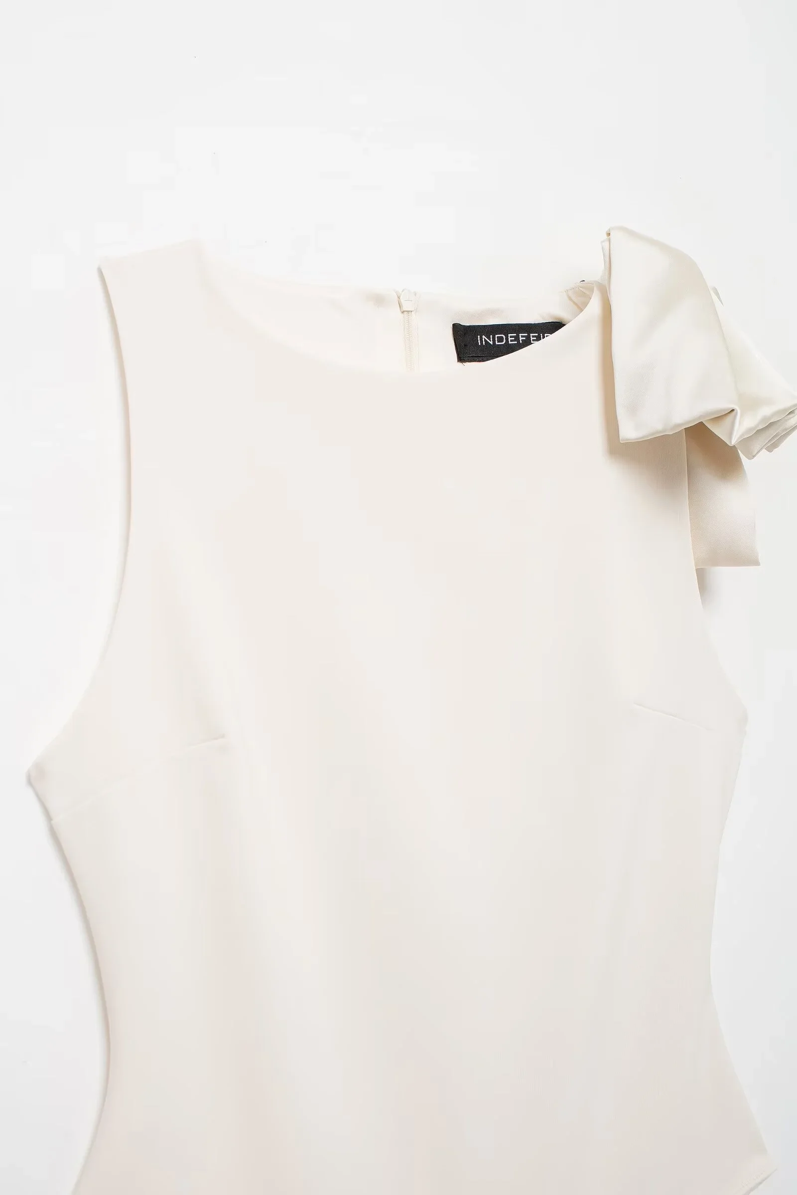 Autumn New Women's Clothing Fashionable Silk Satin Texture Bow Decoration One-Piece Dress