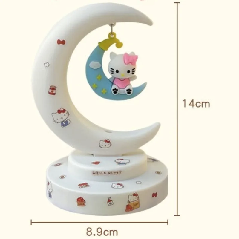 Sanrio Hello Kitty Luna luz nocturna dibujos animados Anime Cinnamoroll Kuromi muñeca juguete accesorios Kawaii luz cálida protección ocular luz