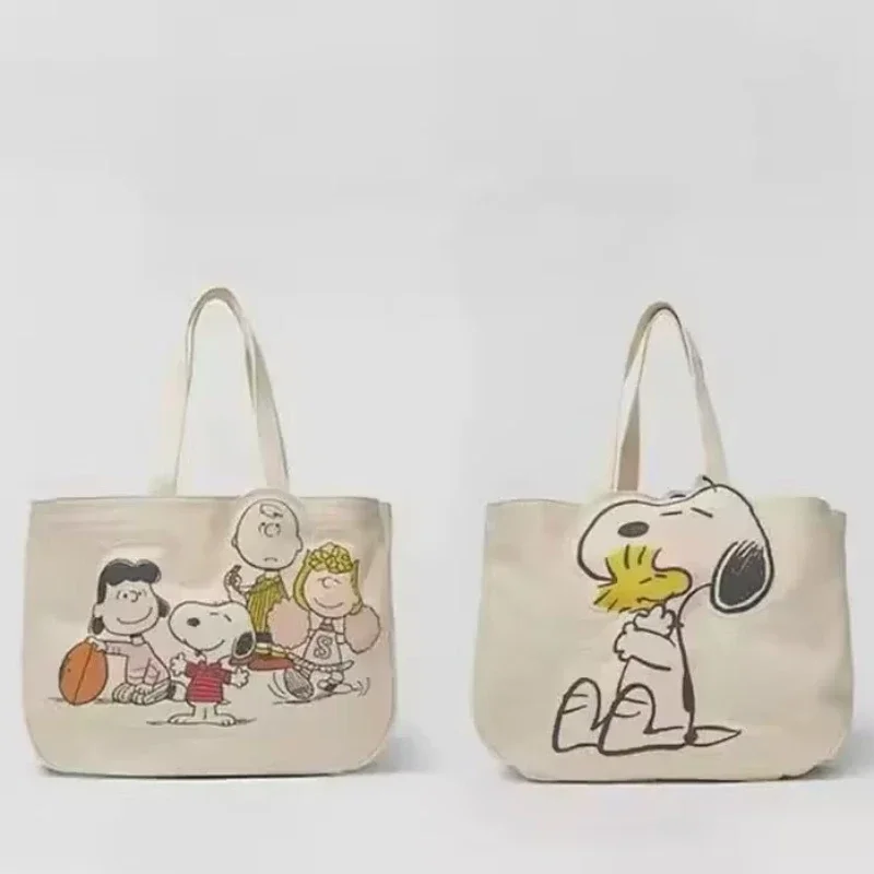

2025 New Cartoon Snoopy Women's Canvas Tote Bag Fashion Casual Attendance Lightweight Tote Bag