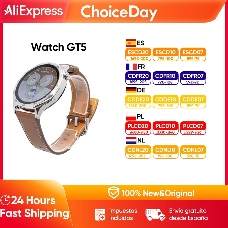 HUAWEI Watch GT5 Smartwatch 41 mm 46 mm 1,43 Zoll AMOLED-Display 14 Tage Akkulaufzeit BT5.2 5ATM
