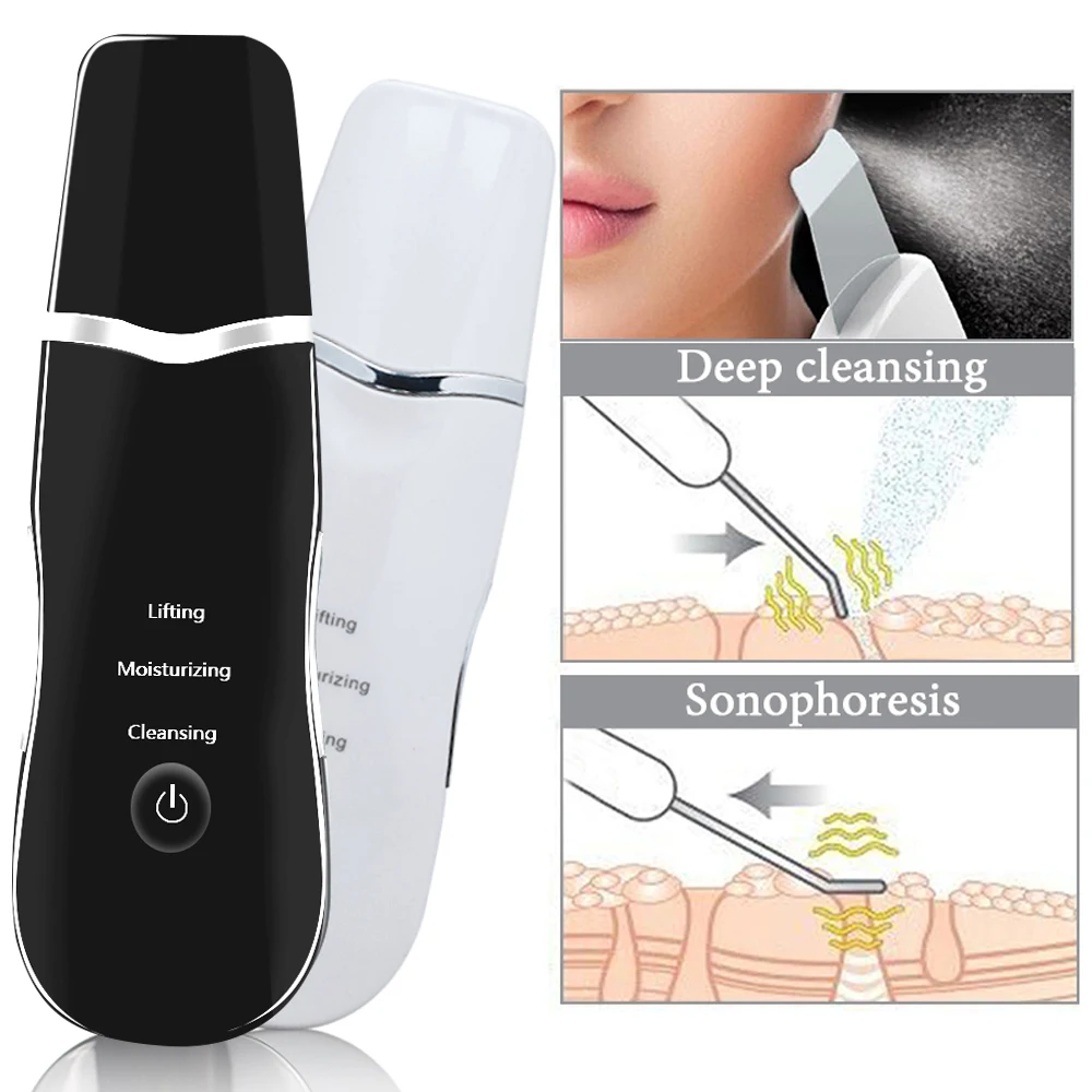 超音波フェイシャルスパチュラ,ディープフェイシャルクリーニング,ピーリングスクレーパー,にきび除去剤,毛穴クリーナー,スキンケアツール