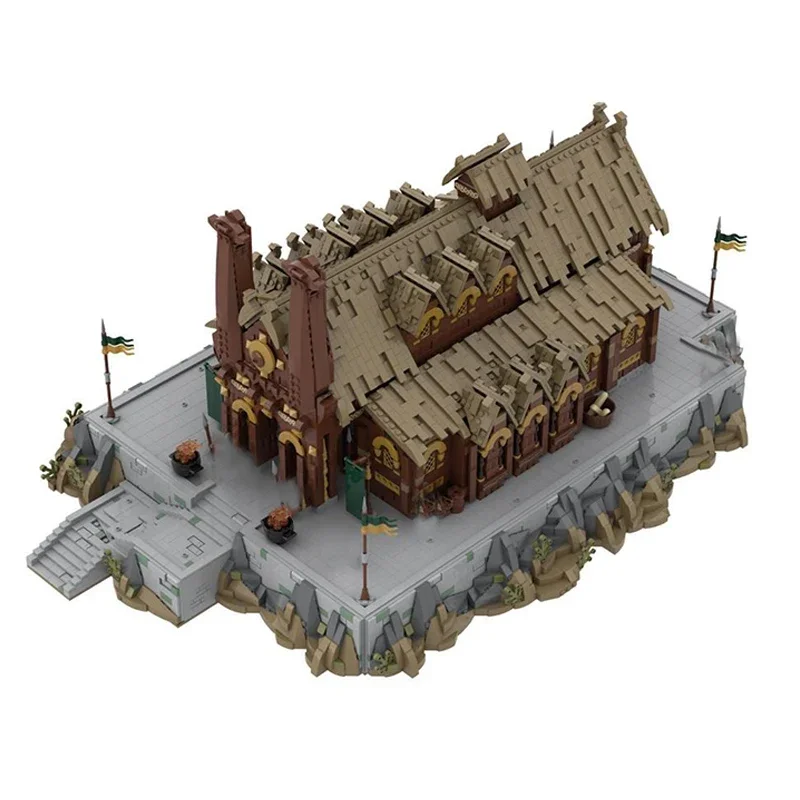 Ings Movie Series UCS Meduseld Golden Hall Great Walls Street View Model Building Blocks DIY Assembly Bricks Toys Gifts