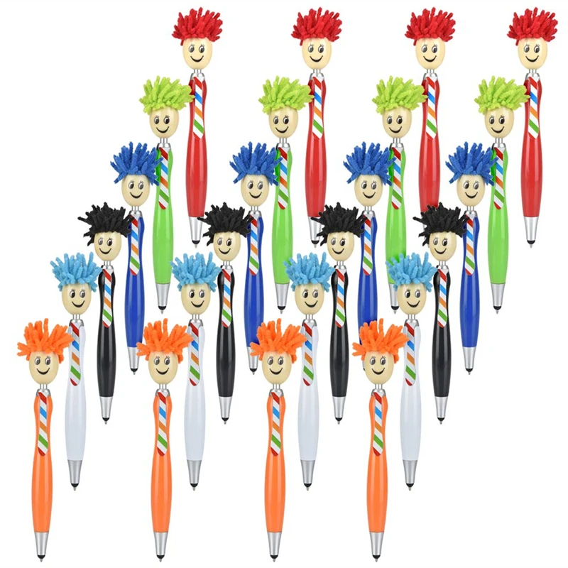 

20Pcs 3 in 1 Stylus Pen Duster for Kids and Adults Femoro Mop Head Pen Screen Cleaner Stylus Pens Stationery Touch Screen