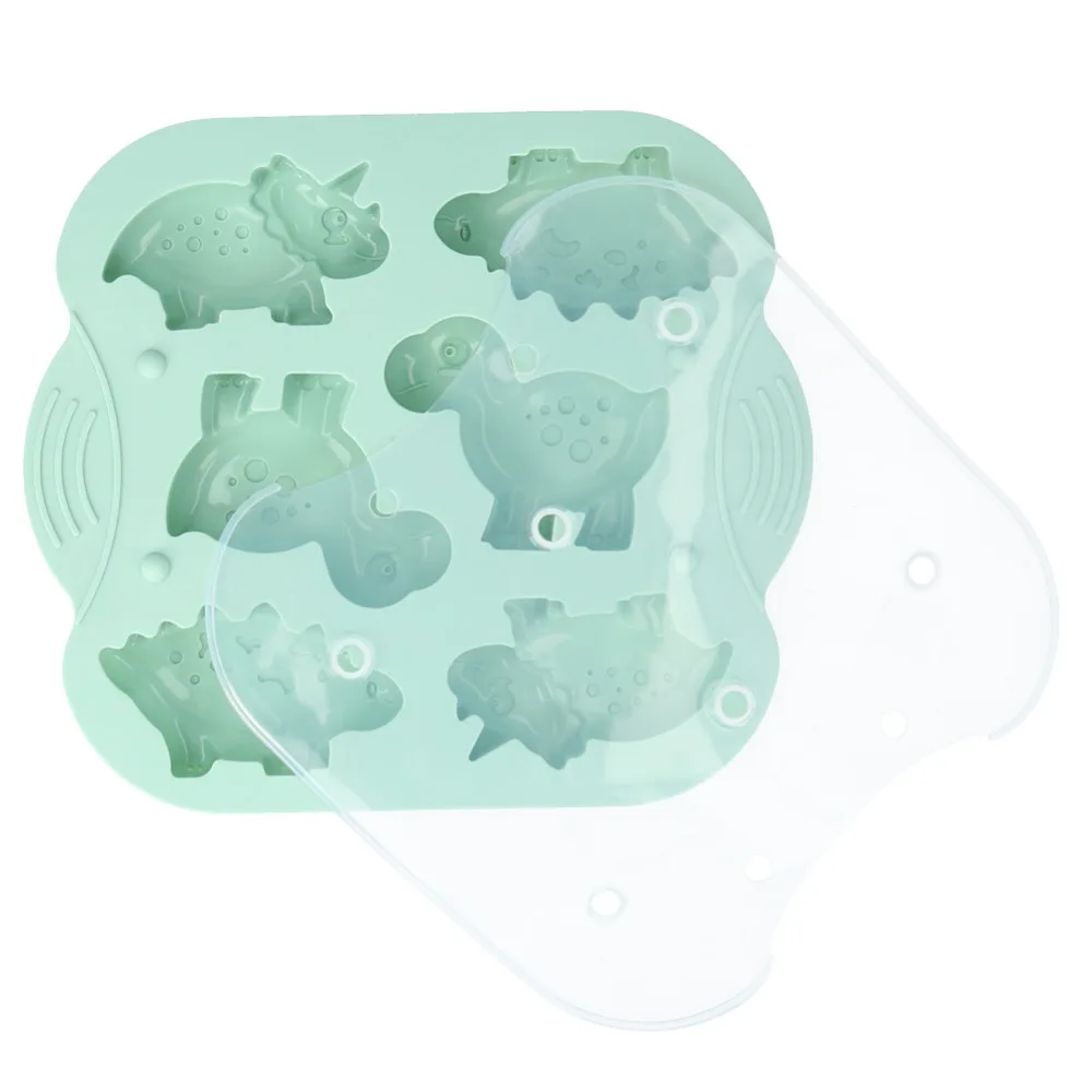 Silicone Silicone Cake Mold Nonstick Surface 6 Cavity Dinosaur Cake Mold Colorful Dinosaur Shape Clay Mold Fondant Craft