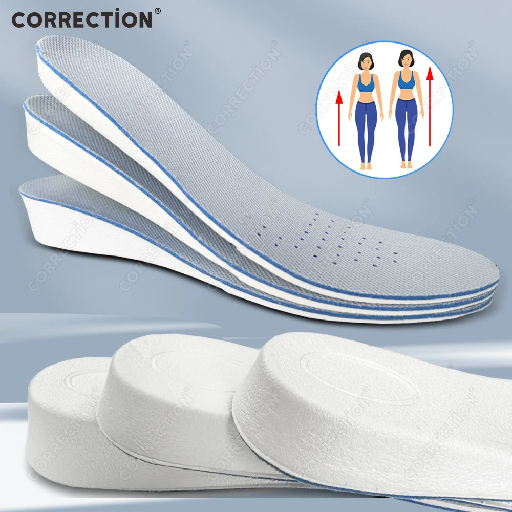 Height Increase Insoles Casual Sports Shoes Insole for Feet EVA Shock Absorbing Shoe Pads 1.5/2.5/3.5cm Growing Shoe Sole