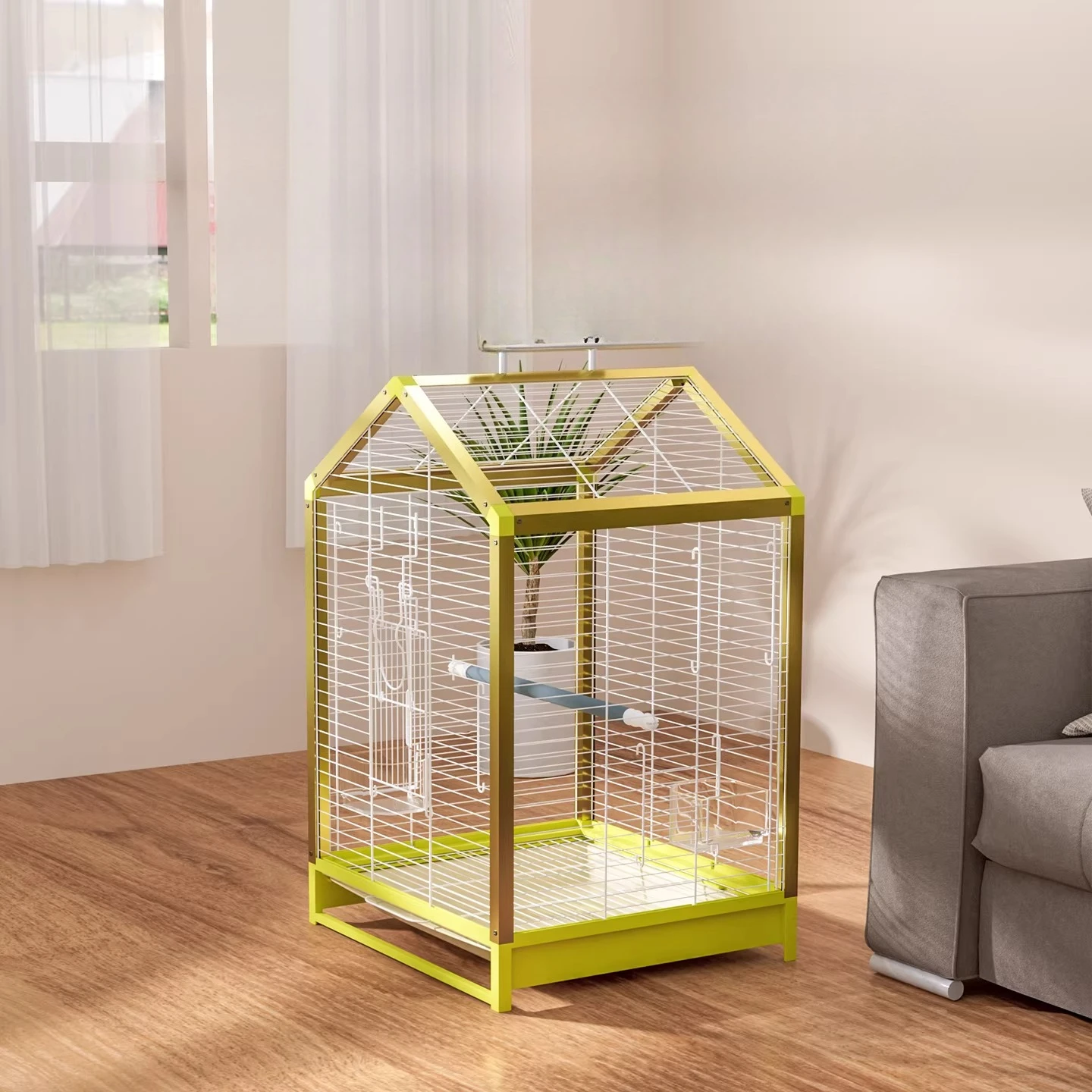 

Outside Bird Cages With Stand Hammock Stainless Bird Cages Wheels For Inseparable Parrot Birds Jaula Para Canarios Pet Supplies