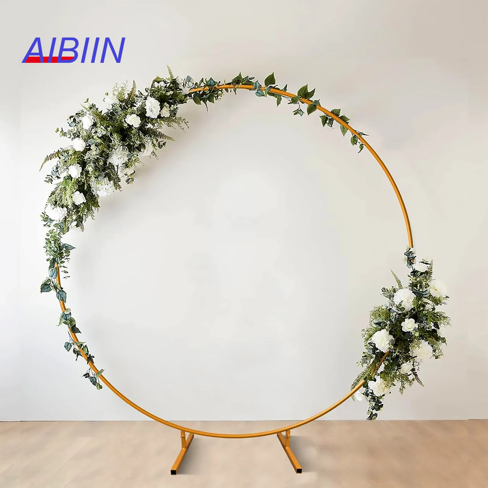 

Metal Round Arch Backdrop Stand Circle Balloon Arch Frame Bow of Round Wedding Birthday Baby Shower Party Decorations Supplies