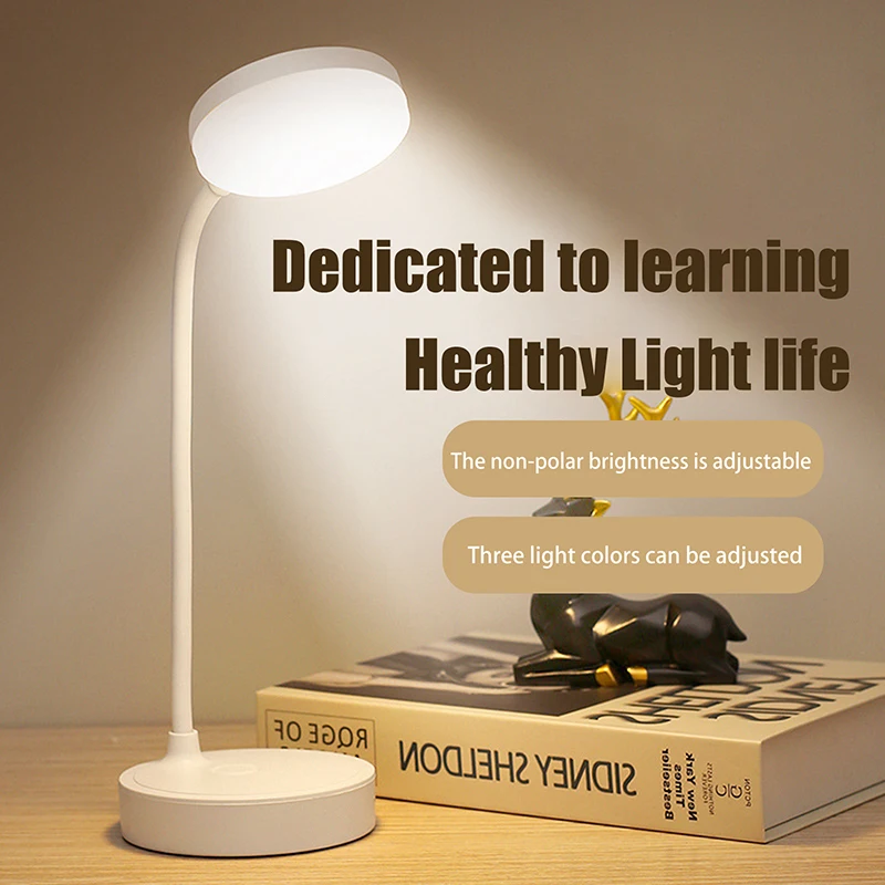 

LED Desk Lamp 3 Levels Dimmable USB Rechargeable Battery Powered Portable Touch Table Light Eye Protection For Bedroom Bedside