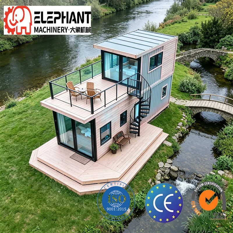 DX Detachable Container House Modular Office/School Building Prefab Two Story Luxury River Side Living Home Modern Design 5