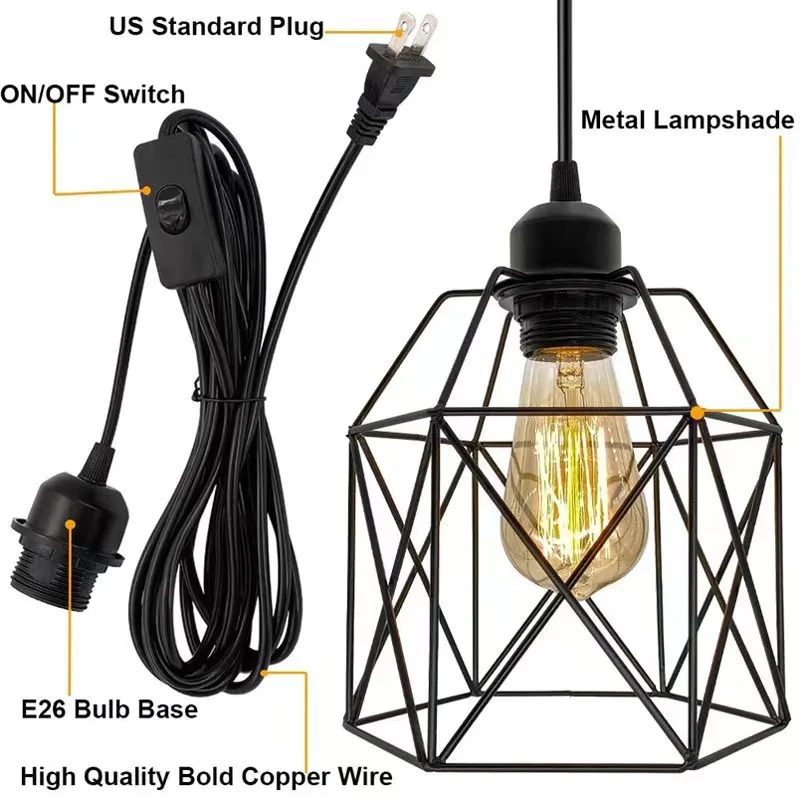 E27 Retro Ceiling Lamps Black Industrial Light Fixture Vintage Semi Flush Mount Ceiling Lights Porch Hallway Stairway Mini Metal