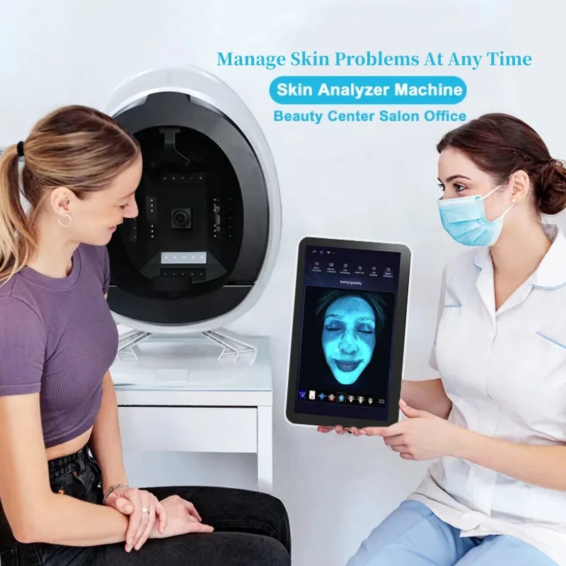 3D AI Skin Scanner Care Facial Analyzer Machine Magic Mirror Monitor Diagnosis System Facial Analysis Analyser Testing English