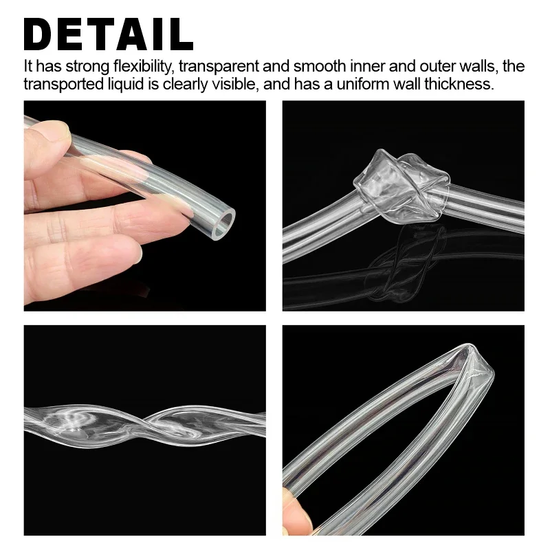 Lightweight Anti-Kink Clear PVC Hose ID 1-32mm Flexible Non-Toxic Crack Resistant Water Pipe For Aquarium Fish Tank Garden Pump