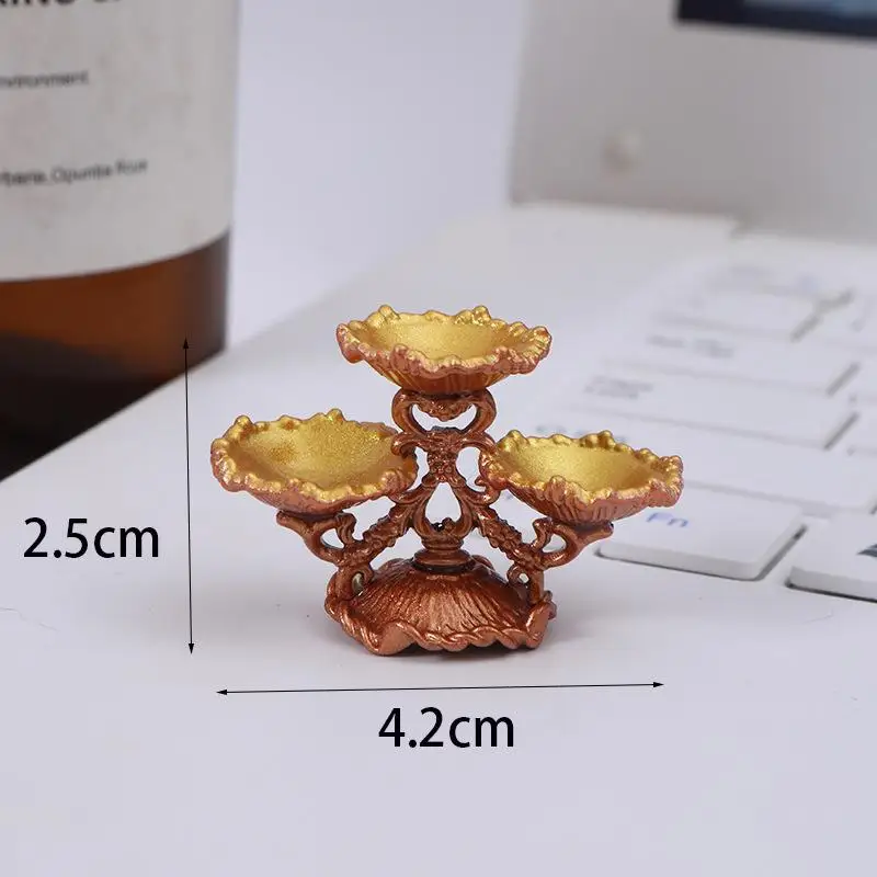 จานผลไม้จิ๋วสำหรับบ้านตุ๊กตา สไตล์เรโทรสุดหรู ของตกแต่งห้องนั่งเล่น ของเล่นจิ๋วสำหรับตกแต่งฉาก