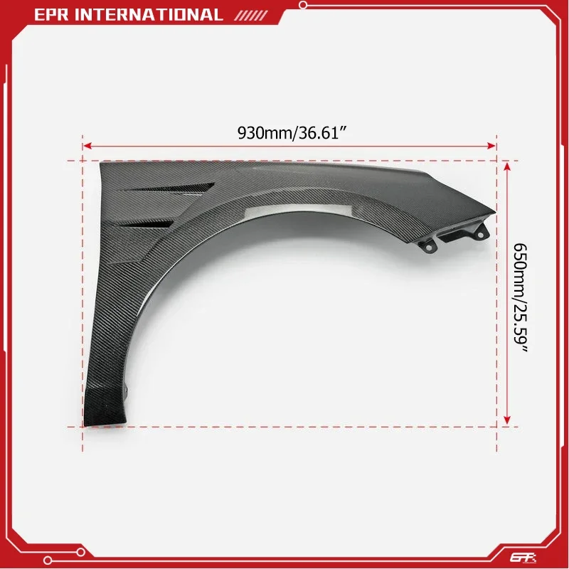 Guardabarros delantero de fibra de carbono EPR para Hyundai i30N PD 18-21, pre-facelift, tipo EPA D, también se adapta al modelo Elantra GT Hatch US