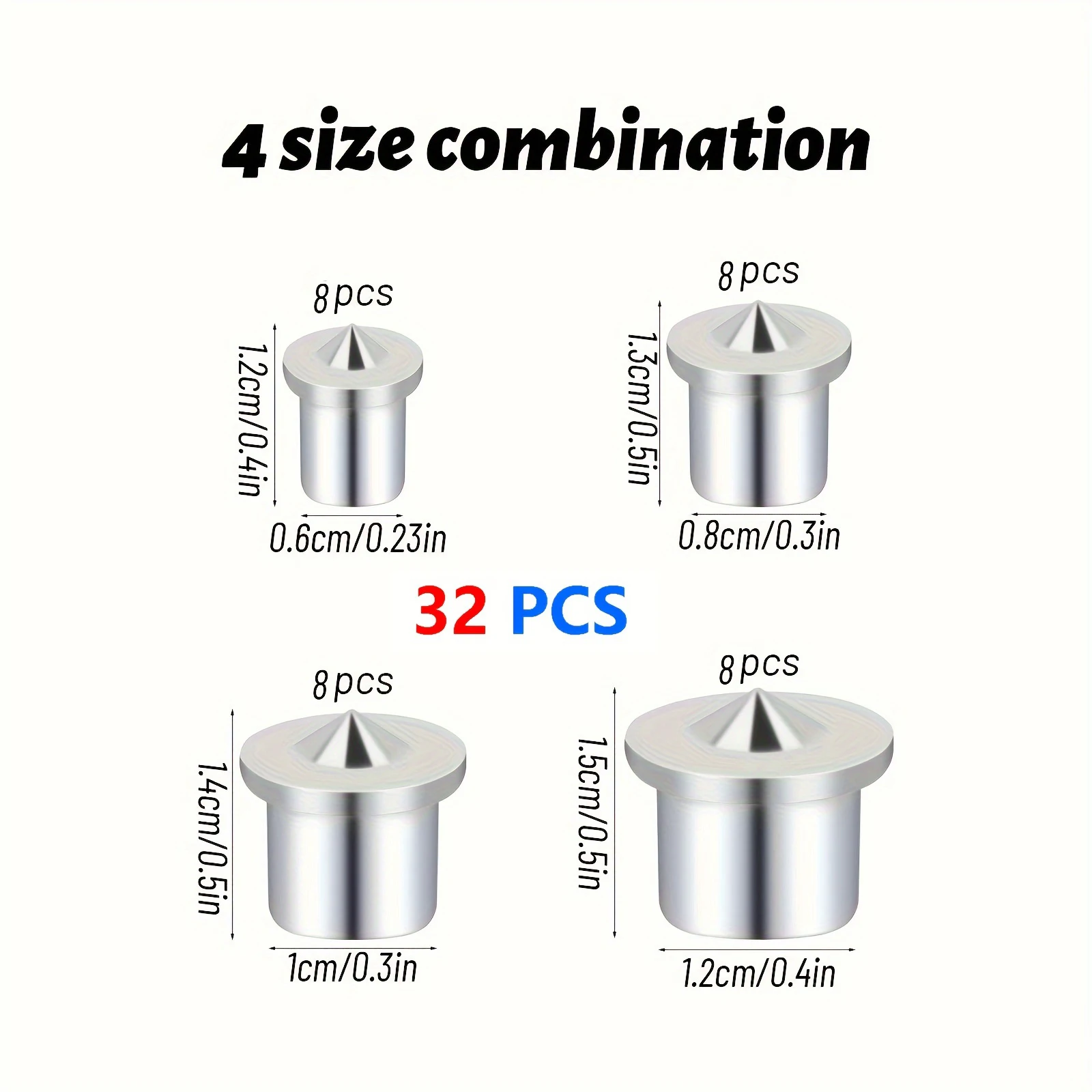 24/32Pcs Precision Metal Dowel & Tenon Center Set – Conical Design, Durable Transfer Plugs for Woodworking & Furniture Assembly