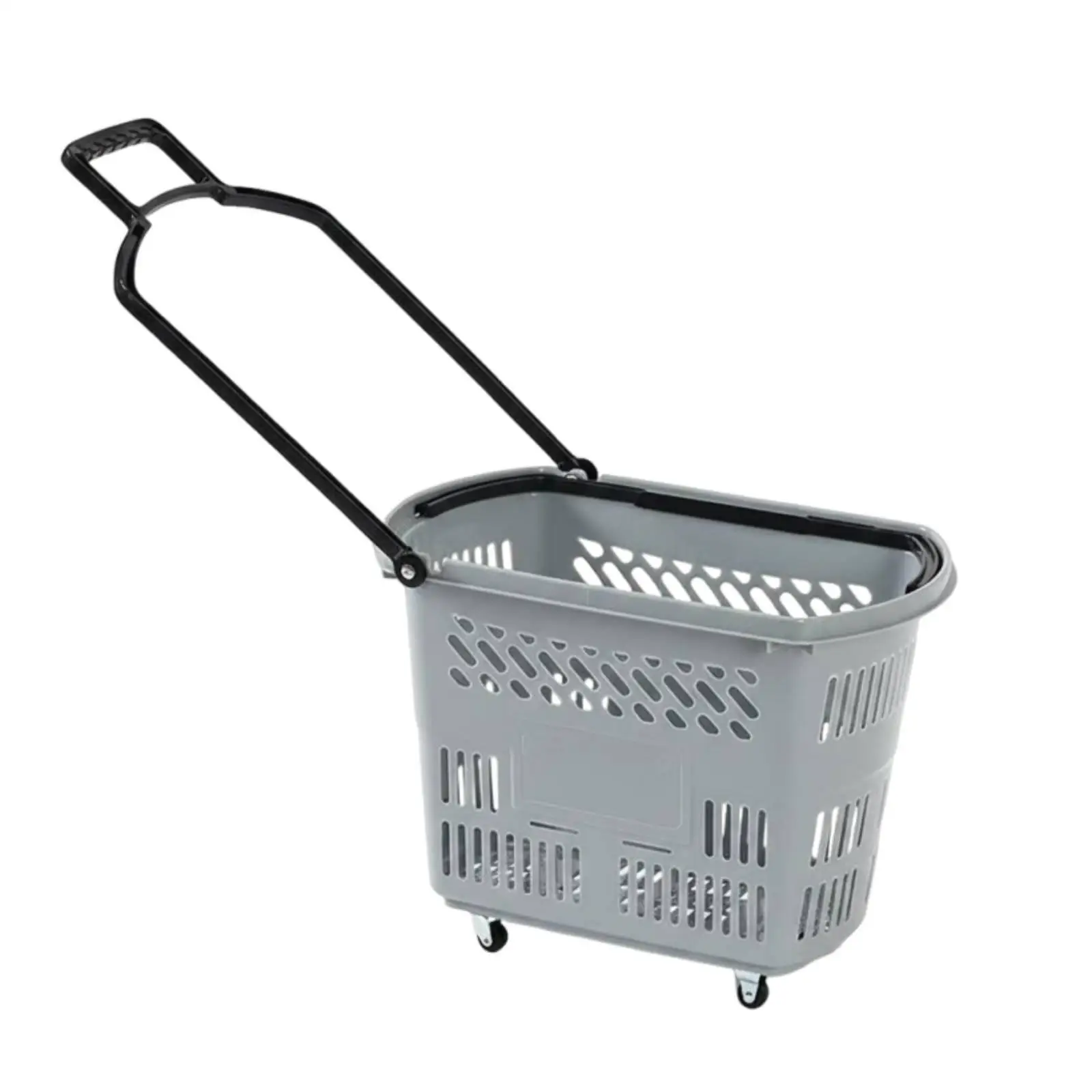 Portable Grocery Cart Foldable Portable Grocery Trolley Swivel Wheels Pull-Along Shopping Cart for Shoppers, Seniors, Package