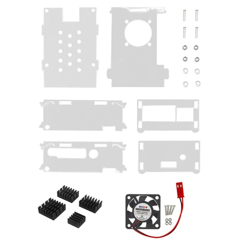바나나 파이 M5 용 개발 보드 보호 쉘, 냉각 선풍기 및 방열판 포함, 1 세트