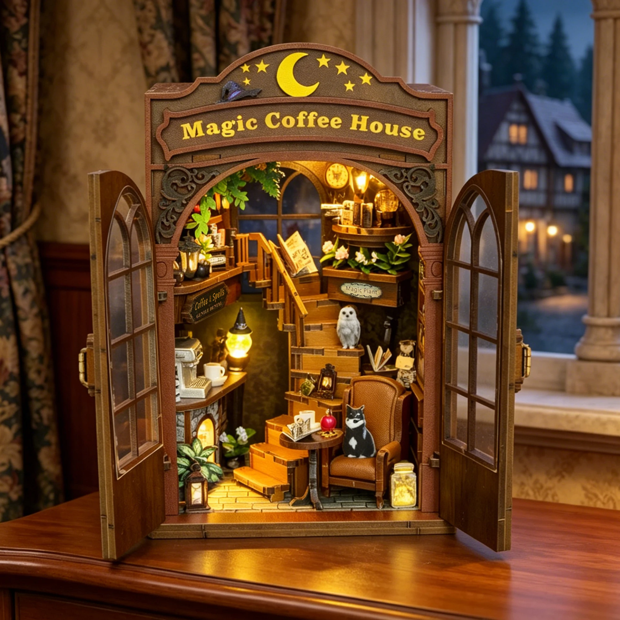 kit-de-modelisme-miniature-en-bois-diy-book-nook-etagere-a-livres-3d-avec-lumieres-theme-maison-de-cafe-magique-ideal-pour-cadeaux-d'anniversaire-entre-amis