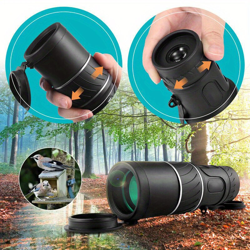 16x52 Outdoor Portable High Definition Green Film Monocular Telescope，HD Scope  Low Light Hiking Concert Photography Telescope