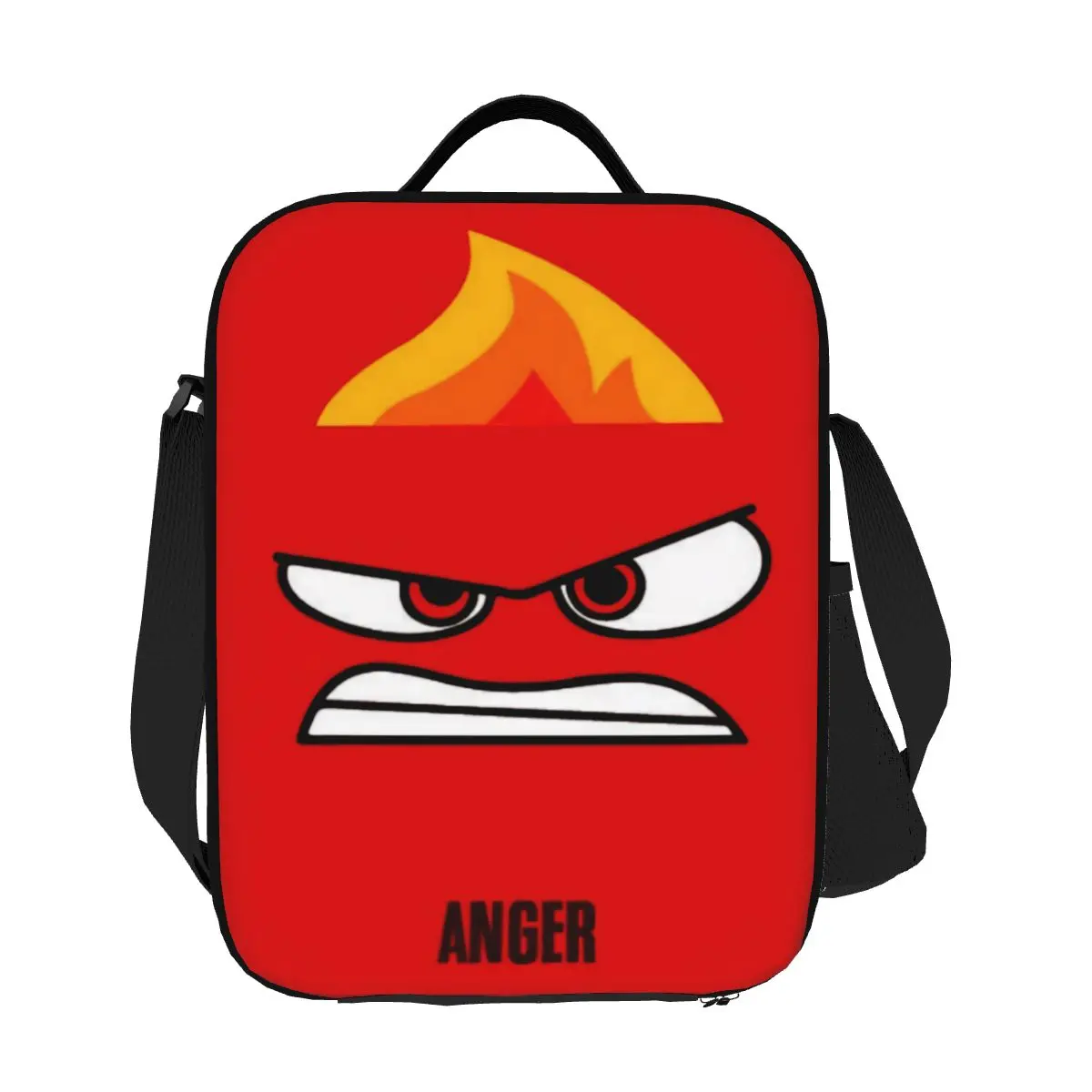 Custom Inside Out Anger Lunch Boxes for Women Waterproof Cartoon Thermal Cooler Food Insulated Lunch Bag School Children Student