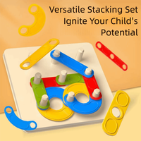 Variable Shape Matching Column Toys Game Jigsaw Board Intelligence Puzzle Geometric Column Set DIY Handmade Toys 3D Puzzle Game