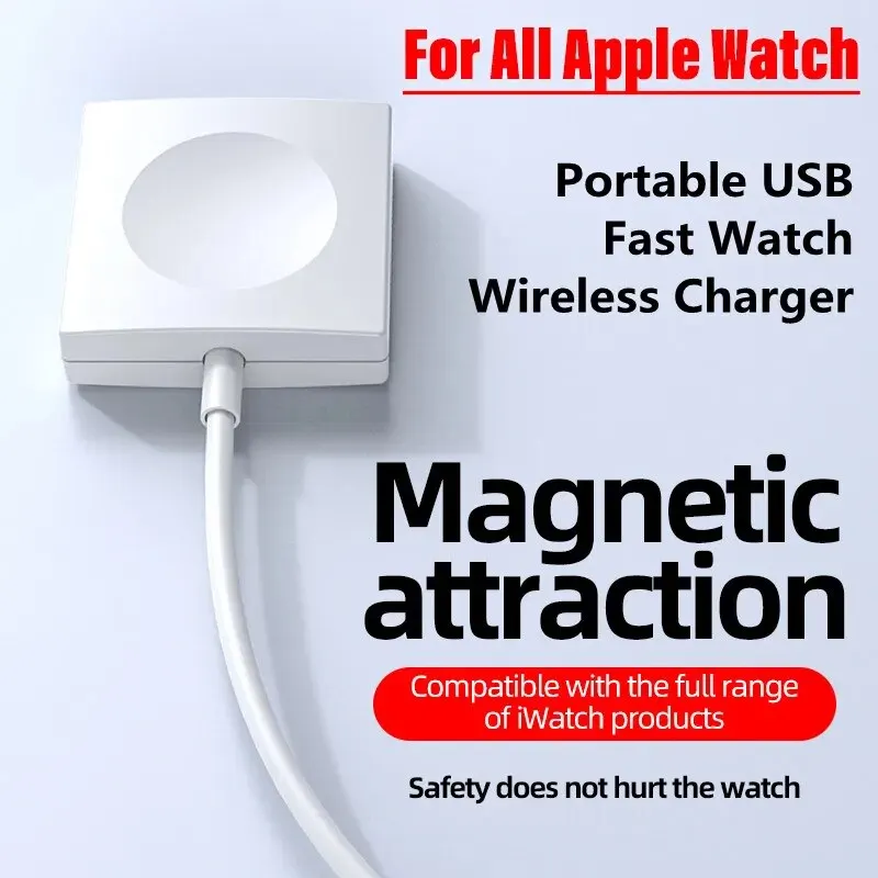 Watch Wireless Charger Portable Fast Charging Dock Station Adapter For Apple Watch IWatch Series 9 8 7 6 SE 5 4 3 2 1 USB Cable