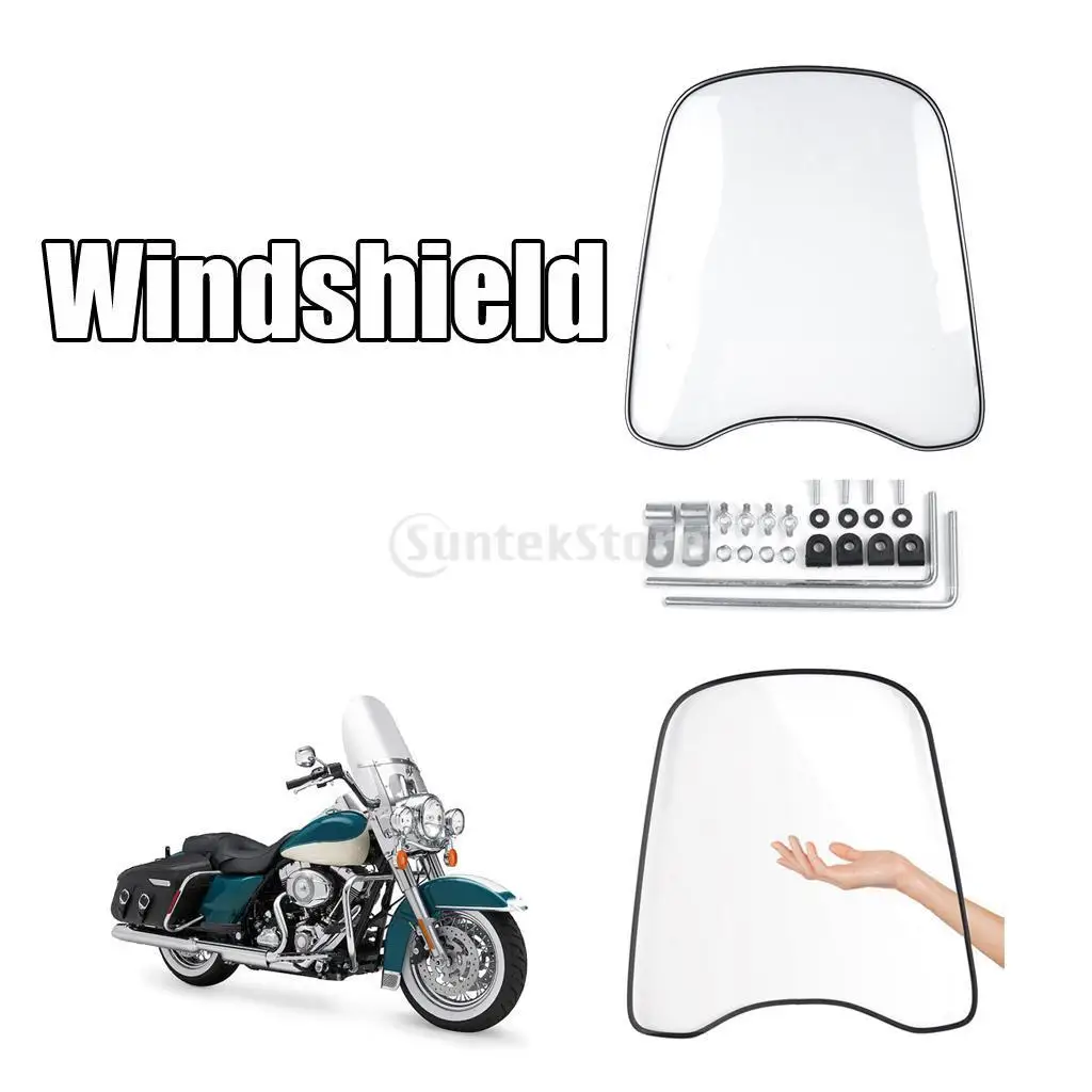 Windproof Transparent Front Windscreen Shield Universal for Motorcycle Motorbike Scooter ATV Clear Visibility