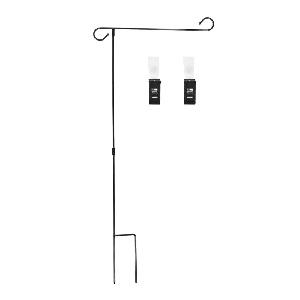 

Sturdy Weather Proof Garden Flag Pole Holder Stable Black Garden Banner Pole Stands Detachable Garden Flags Stand Farmhouse
