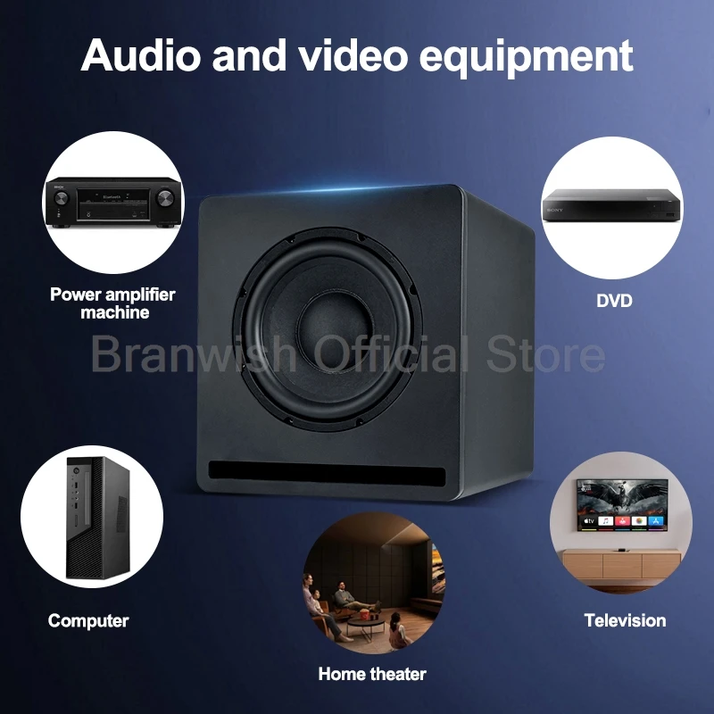 10 Inch 200W High Power Subwoofer 4Ω Passive Super Bass Subwoofer Amp Hifi Bluetooth Woofers Speaker Home Theater TV Gamer Stage