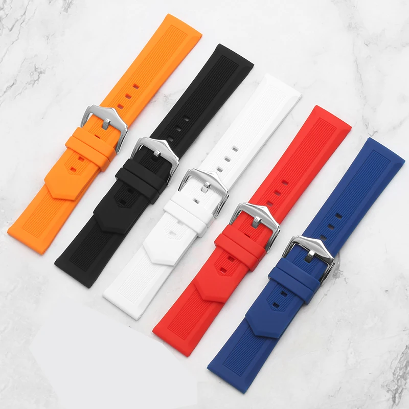 For Seven on Friday diesel Silicone strap 22mm 24mm 26mm 28mm  Large size Men Wrist watch Band Bracelet black orange