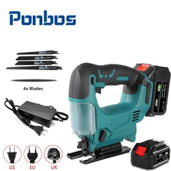 65mm 4-Speed Adjustable Cordless Jigsaw Woodworking Power Tools Jigsaw with Quick Blade Change Compatible Makita 18V Battery