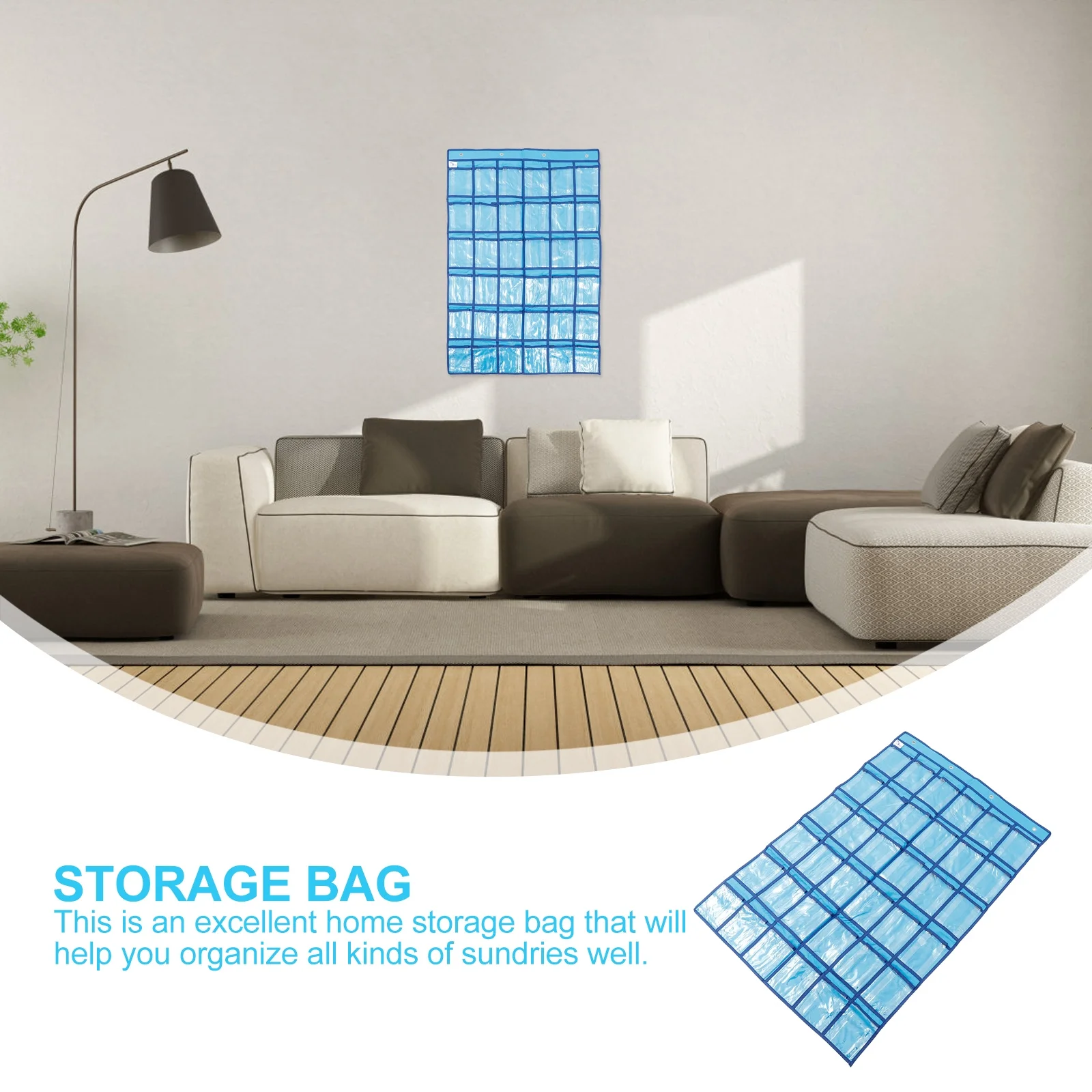 

1Pcs Jewelry Hanging Bag Non-Woven Multi-Pockets Wall Hanging Storage Organizer for Home Door Back Sundries Storage