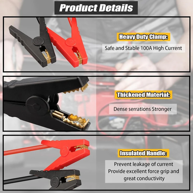 Car Jump Starters Adapter For Dewalt 20V 60V With Batteries Jumper Cables,11 Gauge Car Battery Jump Starter