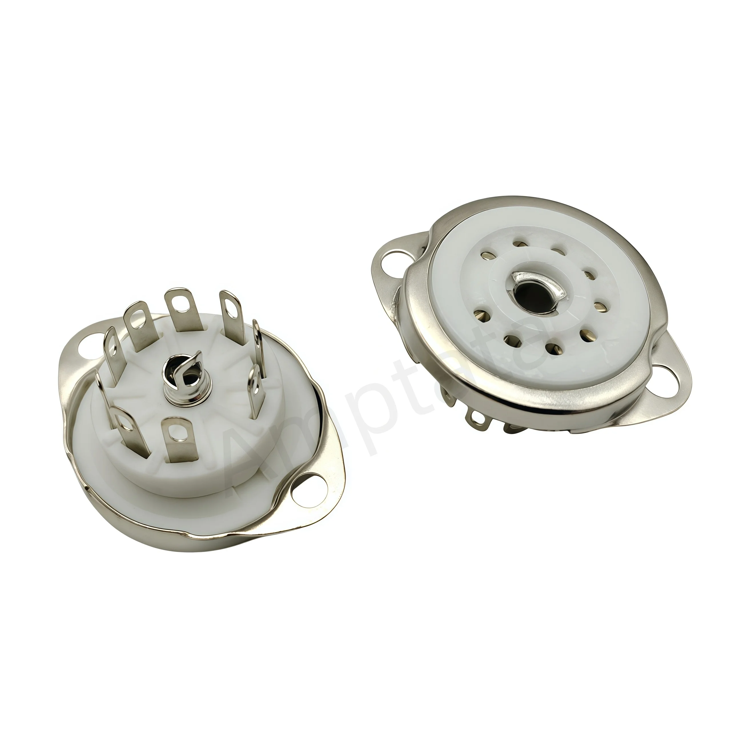 GZC9-F-2 9-Pin Ceramic Tube Socket B9A PCB Mount Tin Plated for 12AX7 12AU7 ECC83 6922 EL84 - HiFi Audio Valve Base DIY 10pcs