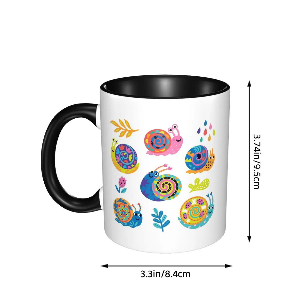 Cutest Snails Rainbow Houses Mug Funny Ceramic Coffee Cups Tea Mugs Milk Cup Drinkware Gift for Woman Man