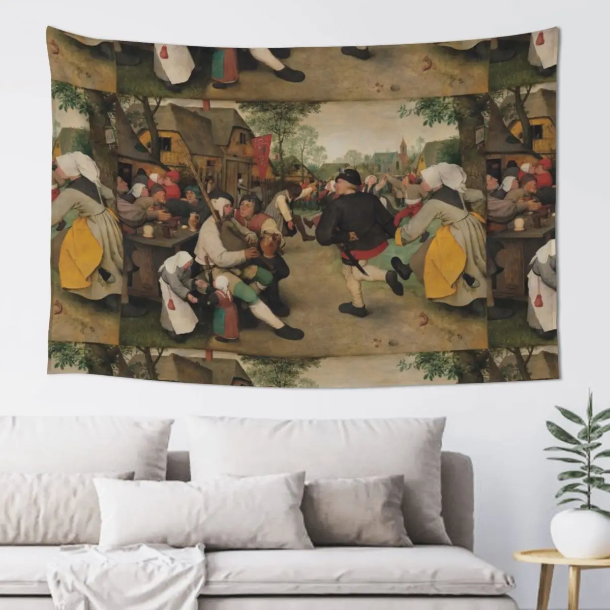 

The Peasant Dance - Pieter Bruegel the Elder Tapestry Decorations For Your Bedroom Bathroom Decor For Bedroom Tapestry